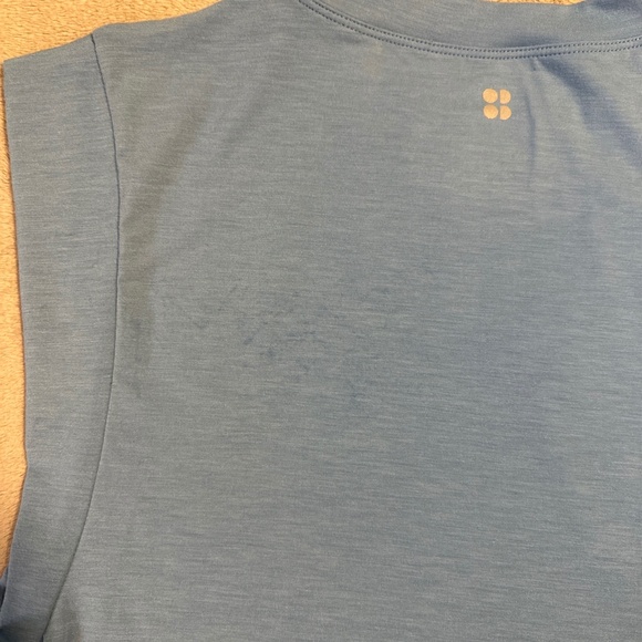 Sweaty Betty Breathe Easy Boxy Gym Tee XS Athletic Tank Sleeveless Top Blue - Picture 3 of 4